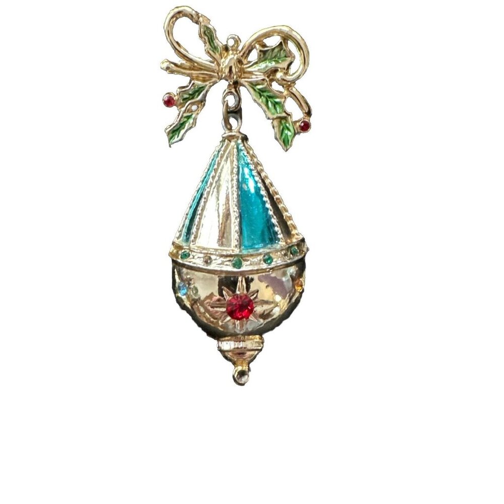 Beatrix Christmas Ornament Brooch - Signed B.J.  1946-1983